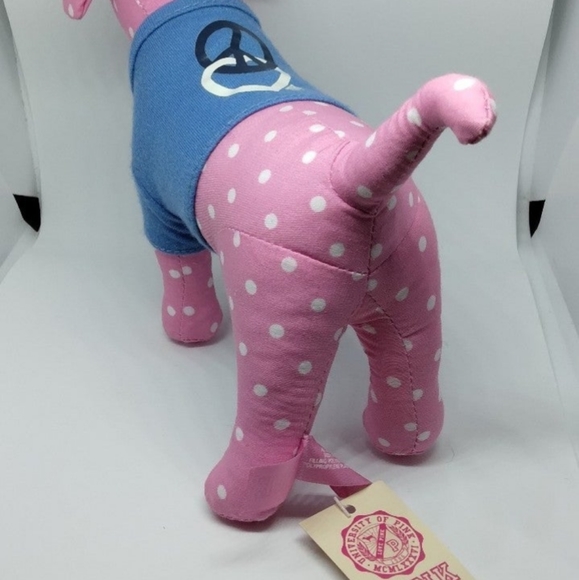 PINK by Victoria's Secret Pink Polka Dot Peace and Love Small Plush Dog - Picture 2 of 2